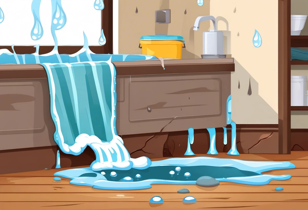 Image showing a leak from bad plumbing pipes causing water damage.