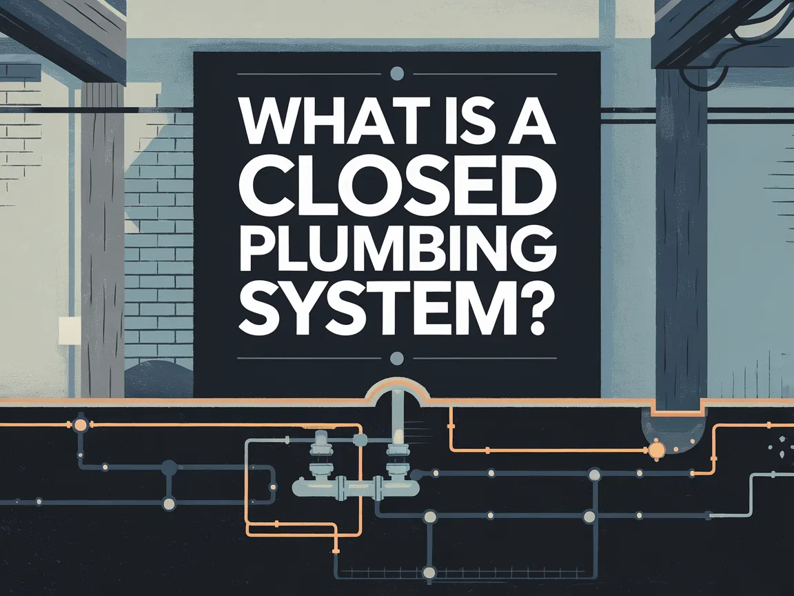 Illustration explaining a closed plumbing system with pipes and valves.