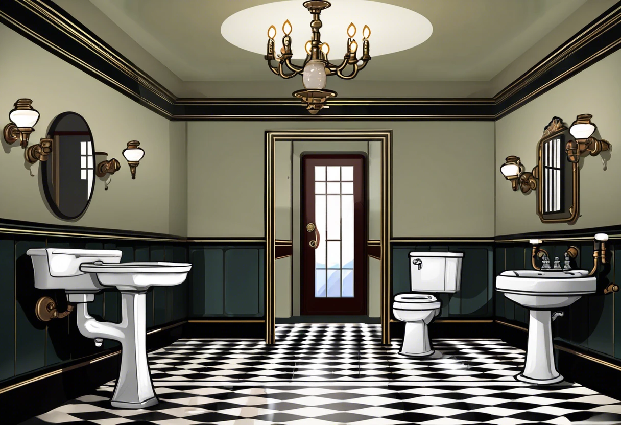 Interior view of a lavatory showcasing essential plumbing fixtures.