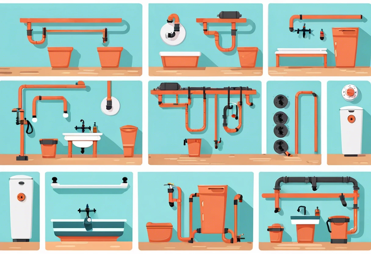 Visual representation of the various phases in plumbing projects including installation and maintenance.