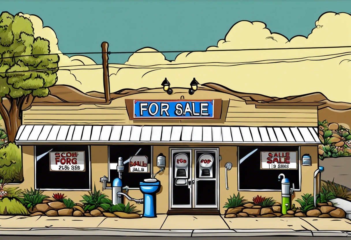 Storefront of a plumbing business for sale in Anaheim Hills, CA