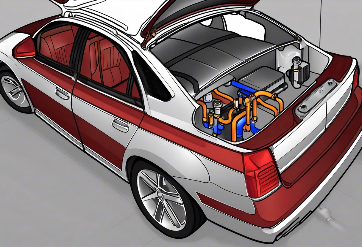 Diagram showing the plumbing setup of a catch can in a car