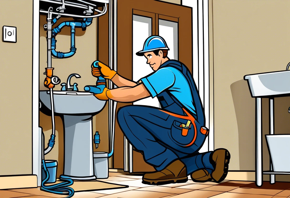 Plumber fixing sink plumbing in Anaheim Hills, CA, highlighting renters' responsibilities for plumbing issues.