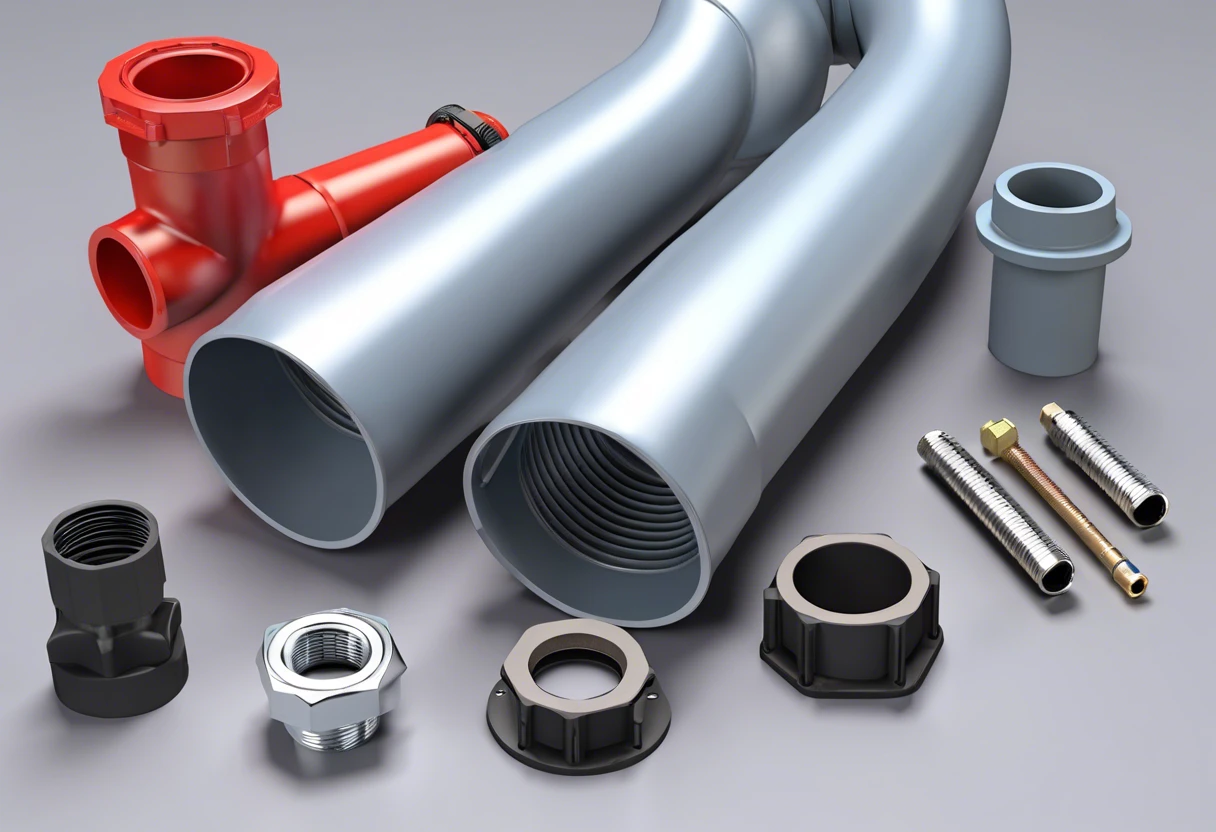 Plumbing vent pipes and fittings showing a 90 degree bend for ventilation.