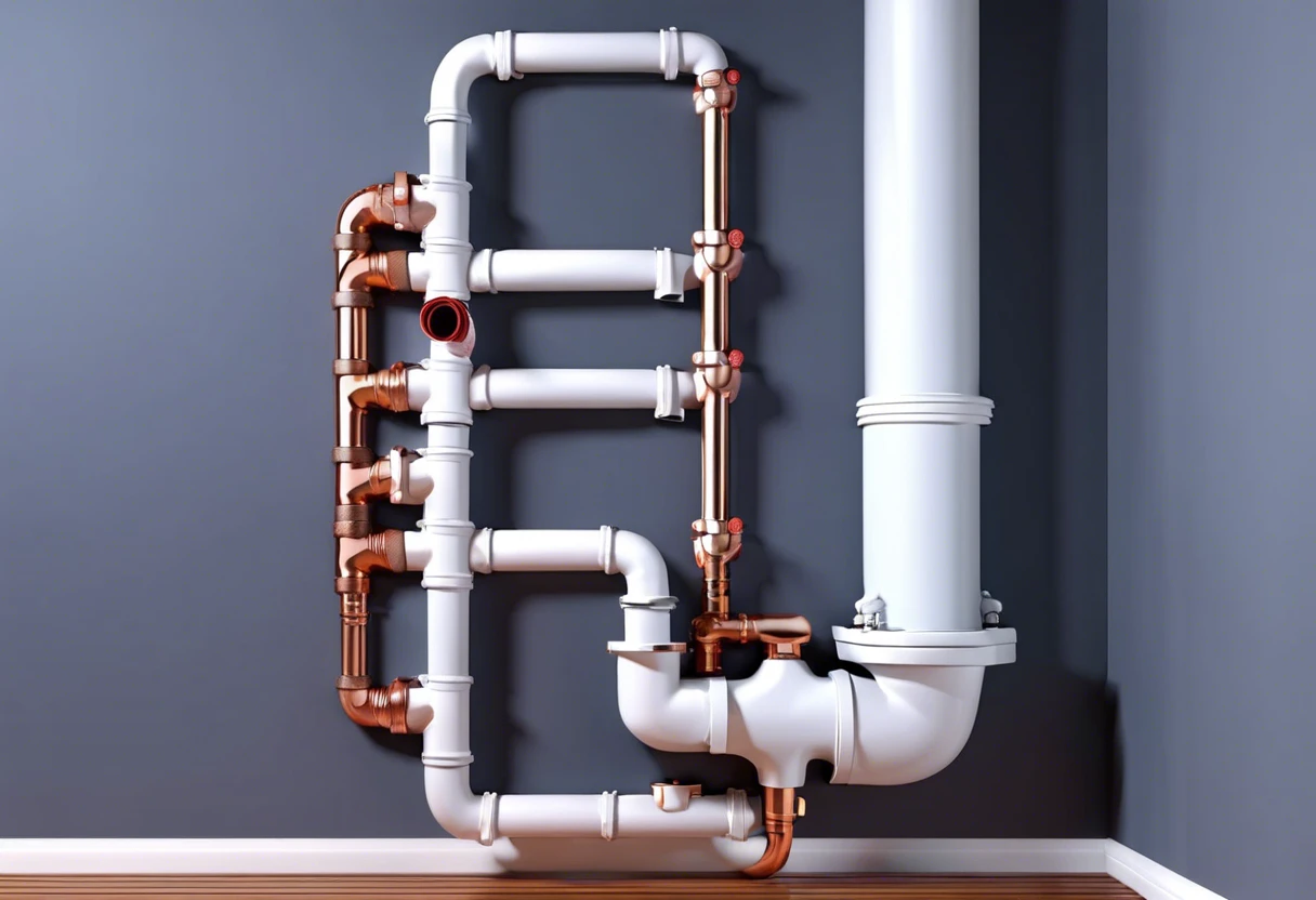 Detailed plumbing wet vent system illustration showing pipes and fixtures