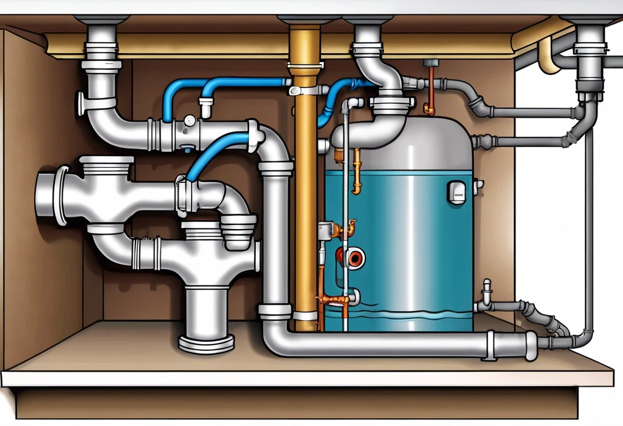 Diagram illustrating a wet vent plumbing system