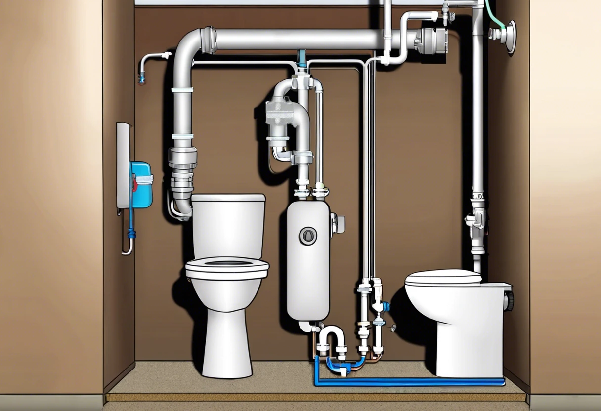 Diagram illustrating wet venting in plumbing systems, highlighting toilet and vent connections.